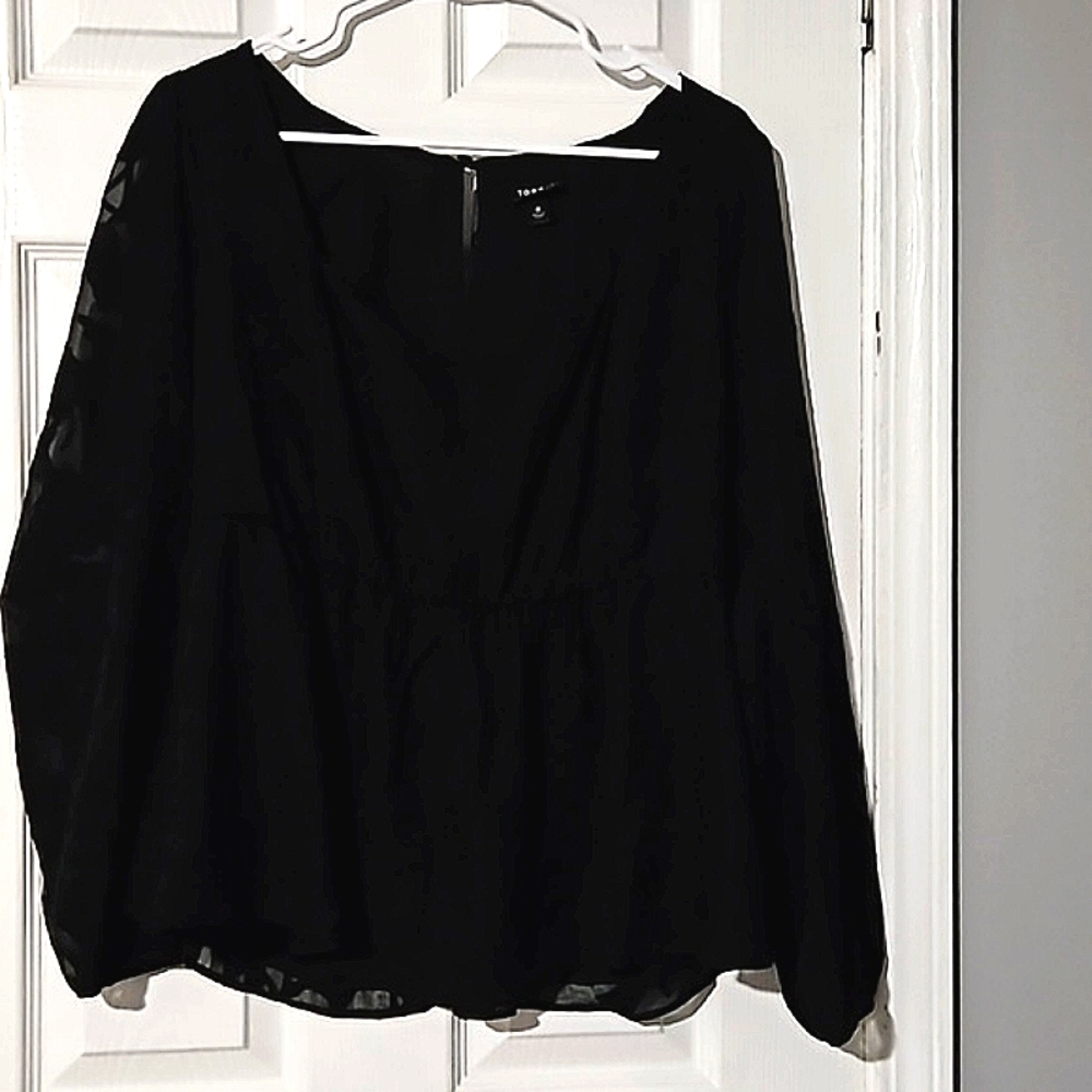 TORRID BLACK Lace Babydoll Top L